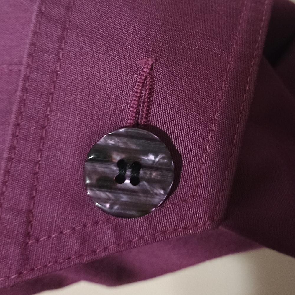 Vintage London Fog Beltless Midi Trench Coat Purple Size 6 - Picture 7 of 16
